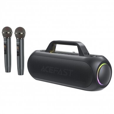 Acefast K1 wireless karaoke speaker 2 microphones - Juodas