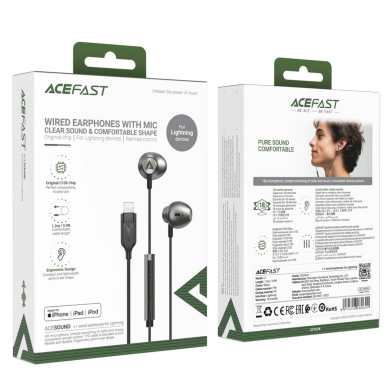 Acefast L1 in-ear ausinės 1.2 m Lightning connector - Juodas 6