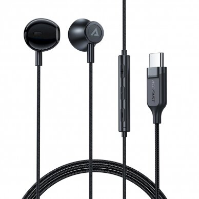 Acefast L2 in-ear ausinės USB-C connector, microphone remote control 1.2 m - Juodas 1