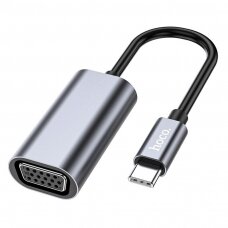 Adapteris Hoco UA21 Type-C to VGA pilkas