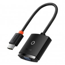 [Užsakomoji prekė] Adapteris HDMI į VGA, Jack 3.5mm, Micro-USB Intrare Curent, 1080P, 60Hz - Baseus Lite Series (WKQX010101) - Juodas