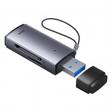 [Užsakomoji prekė] Adapteris USB to SD, TF - Baseus Lite Series (WKQX060013) -pilkas
