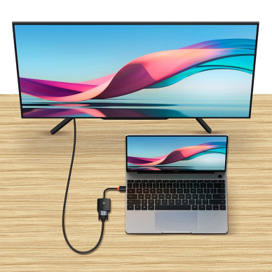 [Užsakomoji prekė] Adapteris HDMI į VGA, Jack 3.5mm, Micro-USB Intrare Curent, 1080P, 60Hz - Baseus Lite Series (WKQX010101) - Juodas 5