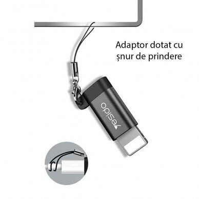 [Užsakomoji prekė] Adapteris OTG Lightning į Micro-USB 480Mbps - Yesido (GS05) - Juodas 1