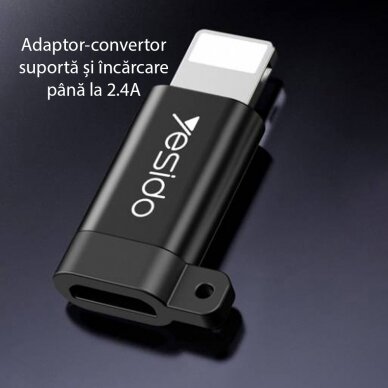 [Užsakomoji prekė] Adapteris OTG Lightning į Micro-USB 480Mbps - Yesido (GS05) - Juodas 2