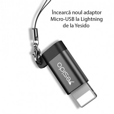 [Užsakomoji prekė] Adapteris OTG Lightning į Micro-USB 480Mbps - Yesido (GS05) - Juodas 3