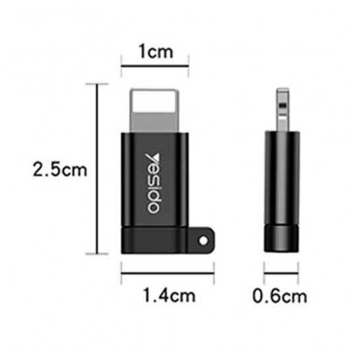 [Užsakomoji prekė] Adapteris OTG Lightning į Micro-USB 480Mbps - Yesido (GS05) - Juodas 5