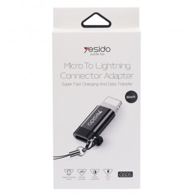 [Užsakomoji prekė] Adapteris OTG Lightning į Micro-USB 480Mbps - Yesido (GS05) - Juodas 6