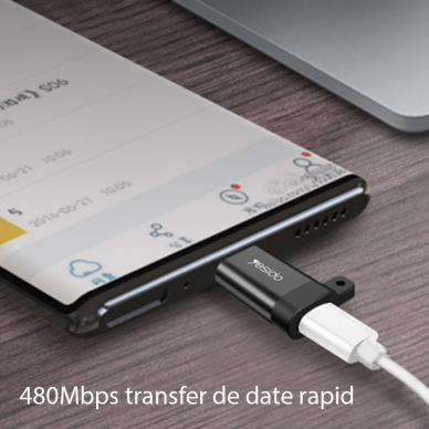 [Užsakomoji prekė] Adapteris OTG Micro-USB į Type-C 480Mbps - Yesido (GS04) - Juodas 3