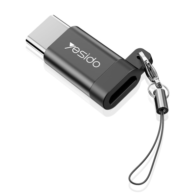 [Užsakomoji prekė] Adapteris OTG Micro-USB į Type-C 480Mbps - Yesido (GS04) - Juodas