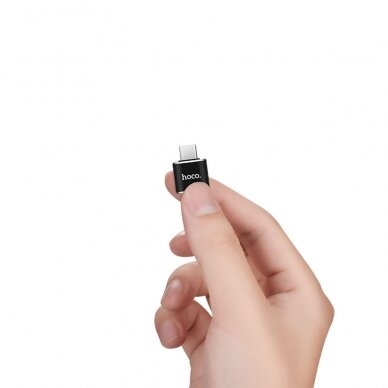Akcija!  Adapteris OTG USB-A į Type-C 480Mbps - Hoco (UA5) - Juodas  2