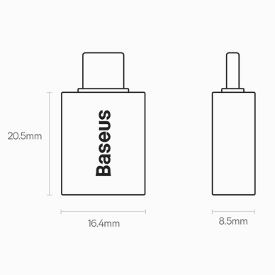 [Užsakomoji prekė] Adapteris Type-C to USB 3.2, 10 Gbps, cu OTG - Baseus Ingenuity Series (ZJJQ000003) - Mėlynas 5