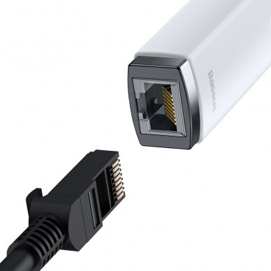 [Užsakomoji prekė] Adapteris USB-C to RJ45 LAN Port, 1000Mbps - Baseus Lite Series (WKQX000302) - Baltas 2