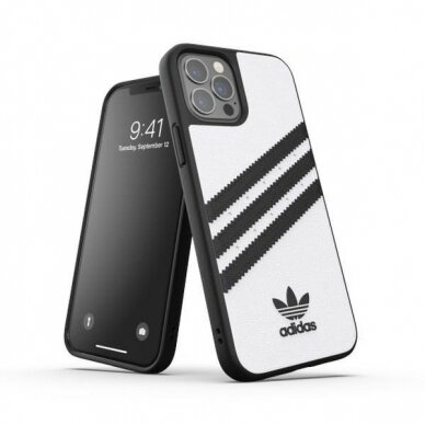 Dėklas Adidas OR Moulded PU FW20 iPhone 12 Pro Juodas/baltas 42238