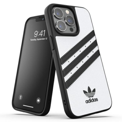 Akcija! Dėklas Adidas OR Moulded PU FW21 iPhone 13 Pro /13 Juodas/baltas 47115