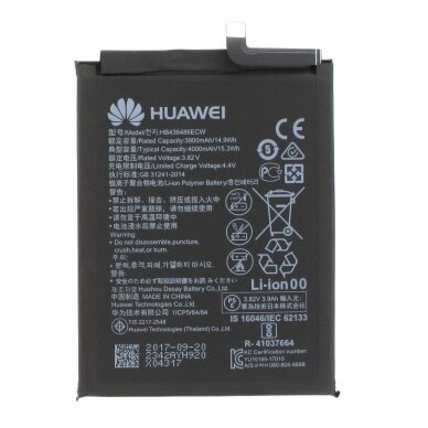 Akumuliatorius Huawei Mate 10/Mate 10 Pro/Mate 20/P20 Pro/Honor View 20 4000mAh HB436486ECW