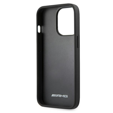 Dėklas AMG AMHCP13LGSEBK iPhone 13 Pro / 13 6,1" Juodas hardcase Leather Debossed Lines 6