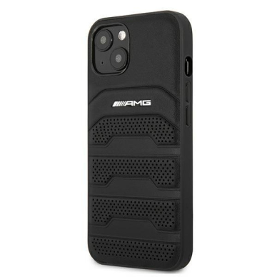 Originalus AMG dėklas Leather Debossed Lines AMHCP13SGSEBK iPhone 13 mini Juodas 1