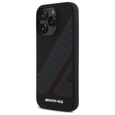 AMG Checkered Flag Pattern MagSafe Dėklas iPhone 16 Pro - Juodas 3