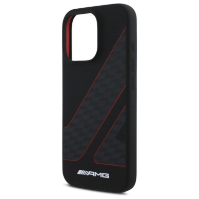 AMG Checkered Flag Pattern MagSafe Dėklas iPhone 16 Pro - Juodas 5