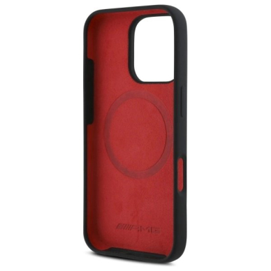 AMG Checkered Flag Pattern MagSafe Dėklas iPhone 16 Pro - Juodas 6