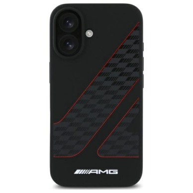 AMG Dėklas Checkered Flag Pattern MagSafe iPhone 16  - Juodas 2