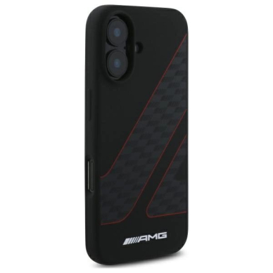 AMG Dėklas Checkered Flag Pattern MagSafe iPhone 16  - Juodas 3