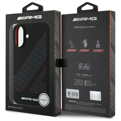 AMG Dėklas Checkered Flag Pattern MagSafe iPhone 16  - Juodas 7