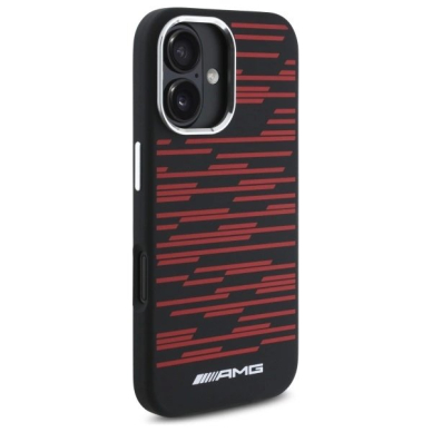 AMG Silicone Graphics MagSafe Dėklas iPhone 16 - Juodas 3