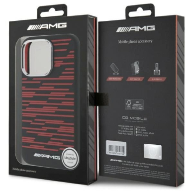 AMG Silicone Graphics MagSafe Dėklas iPhone 16 Pro Max - Juodas 7