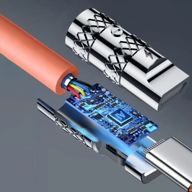 Angled cable USB-C - Lightning 30W 1m rotation 180° Dudao - Oranžinis 2