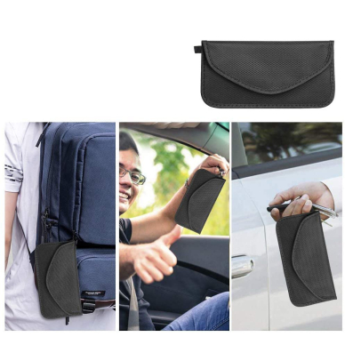 Anti-theft Case for Car Keys Phone Radio Blocking Faraday Box Faraday Cage 20cm x 11cm Black 12