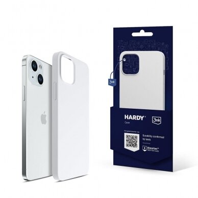 Apple iPhone 15 - 3mk Hardy Silicone MagCase Silver-Baltas