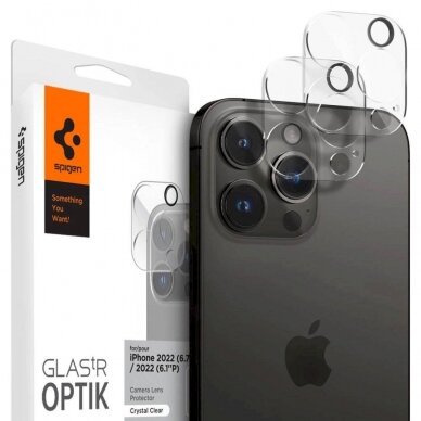 Apsauginis dėklas Spigen OPTIK.TR CAMERA PROTECTOR 2-PACK IPHONE 14 PRO / 14 PRO MAX CRYSTAL CLEAR COVER 1