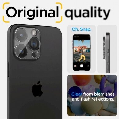 Apsauginis dėklas Spigen Optik.tR Camera Protector skirta iPhone 14 Pro / Pro Max / 15 Pro / Pro Max - Permatomas 2 pcs. 8