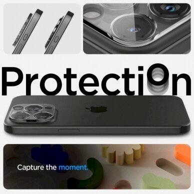 Apsauginis dėklas Spigen Optik.tR Camera Protector skirta iPhone 14 Pro / Pro Max / 15 Pro / Pro Max - Permatomas 2 pcs. 6