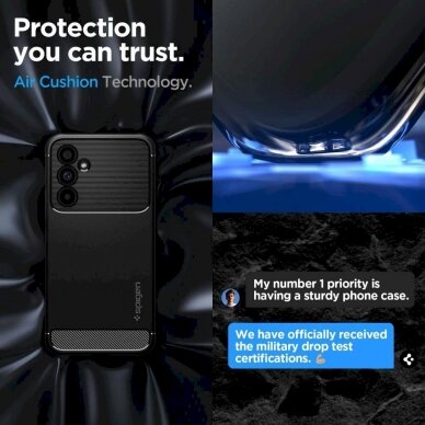 Apsauginis dėklas Spigen RUGGED ARMOR GALAXY A54 5G MATTE Juodas 12