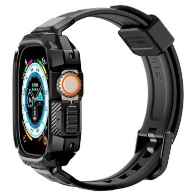 Akcija! - Pažeista pakuotė - 1 vienetas Apsauginis dėklas Spigen RUGGED ARMOR "PRO" Apple Watch ULTRA (49MM) Juodas  13