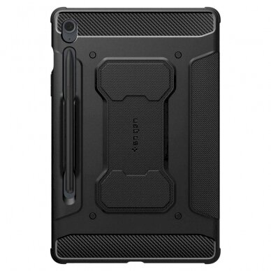 Akcija!  - Pažeista pakuotė - Apsauginis dėklas Spigen Rugged Armor Pro case skirta Samsung Galaxy Tab S9 FE 10.9&#39 &#39  X510 / X516B - Juodas  1