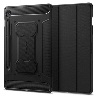 Akcija!  - Pažeista pakuotė - Apsauginis dėklas Spigen Rugged Armor Pro case skirta Samsung Galaxy Tab S9 FE 10.9&#39 &#39  X510 / X516B - Juodas  2