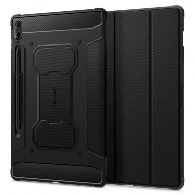 Apsauginis dėklas Spigen Rugged Armor Pro case skirta Samsung Galaxy Tab S9 FE+ 12.4&#39 &#39  X610 / X616B - Juodas 1