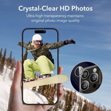 Apsauginis stiklas ESR CAMERA LENS IPHONE 15 PRO / 15 PRO MAX CLEAR 7