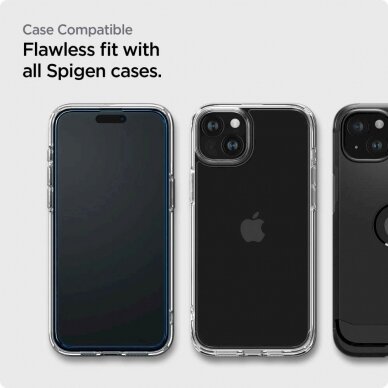 Apsauginis stiklas Spigen ALM GLASS FC 2-PACK IPHONE 15 Juodas 8