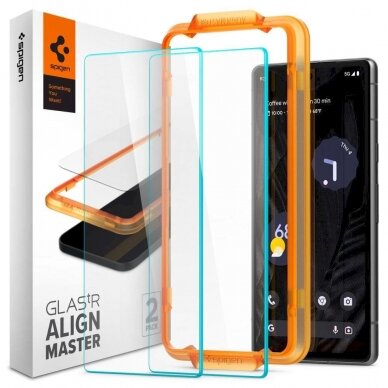 Apsauginis stiklas Spigen ALM GLAS.TR 2-PACK GOOGLE PIXEL 7A CLEAR 1