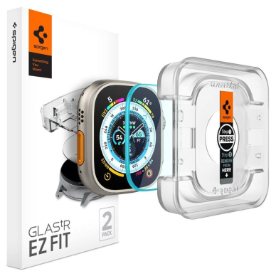 Apsauginis stiklas Spigen GLAS.TR EZ FIT  2-PACK Apple Watch ULTRA (49 MM) CLEAR