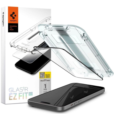 Apsauginis stiklas Spigen GLAS.TR EZ FIT  FC IPHONE 15 Juodas 1