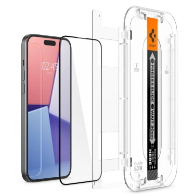 Apsauginis stiklas Spigen GLAS.TR EZ FIT  FC IPHONE 15 Juodas 2