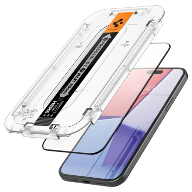 Apsauginis stiklas Spigen GLAS.TR EZ FIT  FC IPHONE 15 Juodas 3