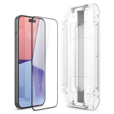 Apsauginis stiklas Spigen GLAS.TR EZ FIT  FC IPHONE 15 Juodas 4