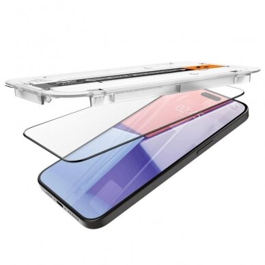 Apsauginis stiklas Spigen GLAS.TR EZ FIT  FC IPHONE 15 PRO Juodas 6